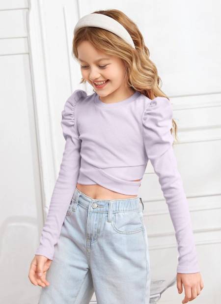 Off White Colour Eanna New Latest Fancy Kids Lycra Top Collection 3 Eanna